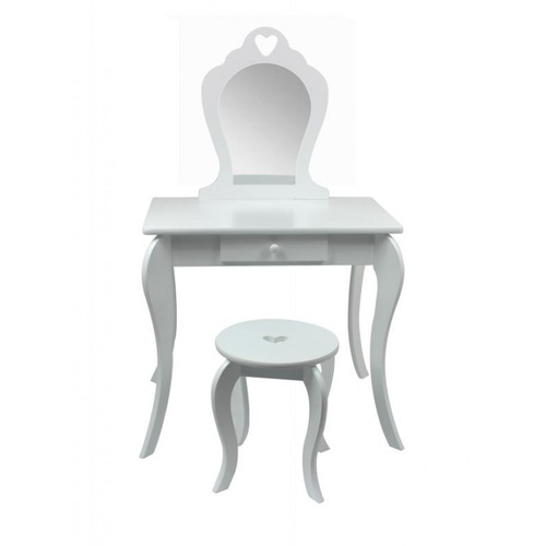ALDOTRADE Detský kozmetický stolík so zrkadlom a taburetom